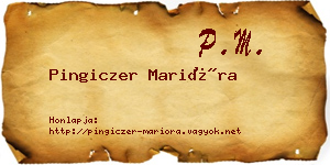 Pingiczer Marióra névjegykártya